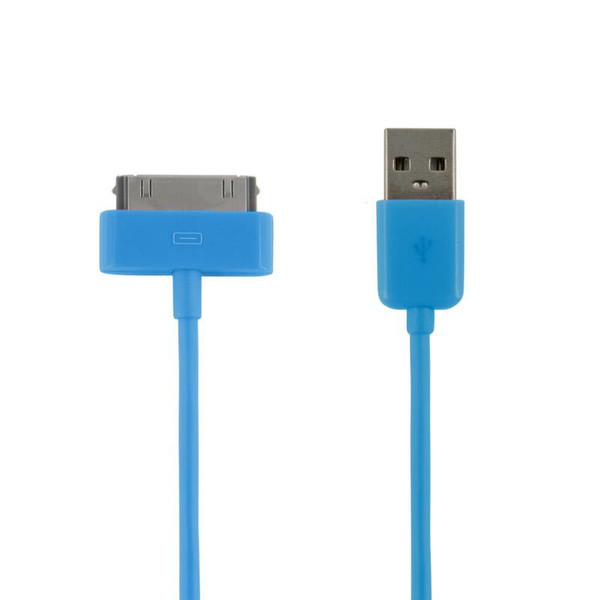 4World 07934 1м USB A Apple 30-p Синий
