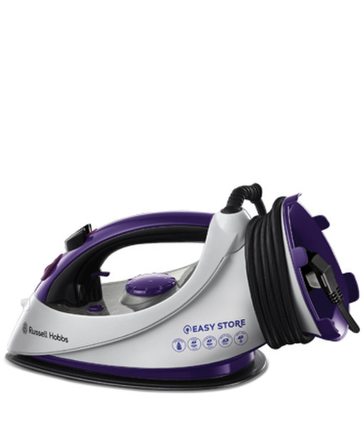 Russell Hobbs 18617-56 Dry & Steam iron Ceramic soleplate 2400W Violett, Weiß Bügeleisen