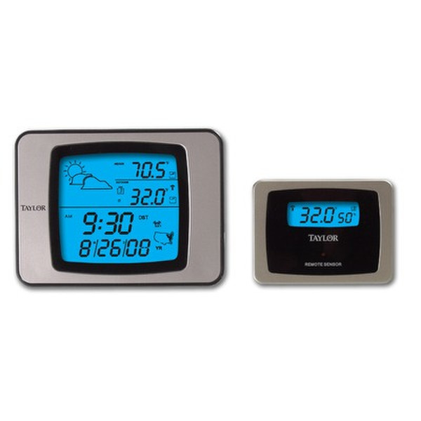 Taylor 1526 Indoor/outdoor Electronic environment thermometer Black,Silver