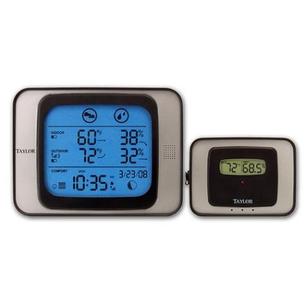Taylor 1528 Indoor/outdoor Electronic environment thermometer Black,Silver