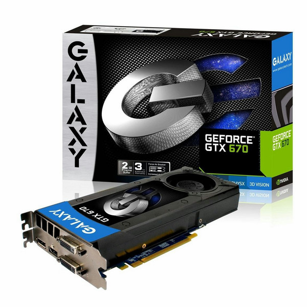 GALAX 67NPH6DV5ZJX GeForce GTX 670 2ГБ GDDR5 видеокарта