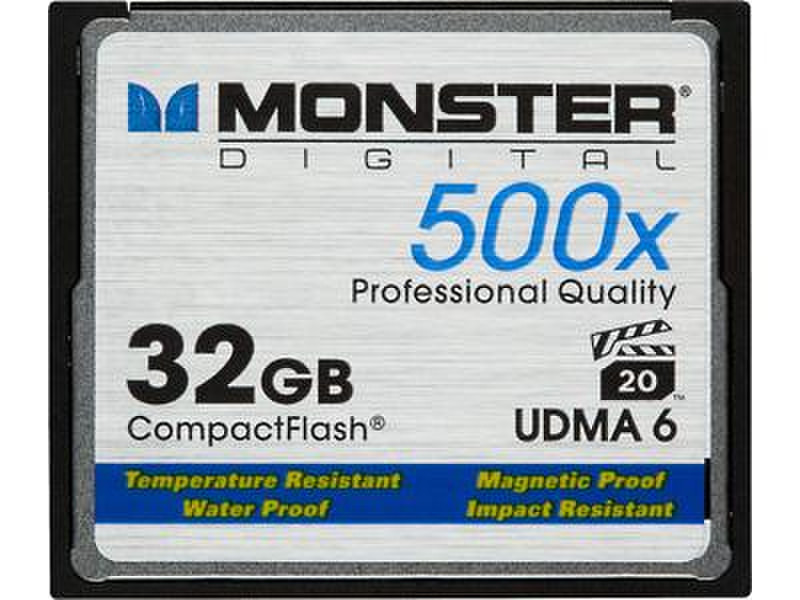Monster Digital 32GB CompactFlash 500x 32GB CompactFlash memory card