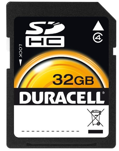 Duracell 32GB SDHC 32ГБ SDHC Class 4 карта памяти