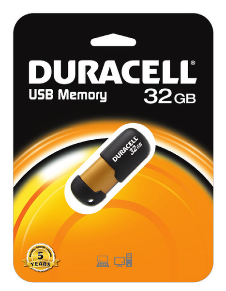 Duracell 32GB 32GB USB 2.0 Type-A Black,Copper USB flash drive