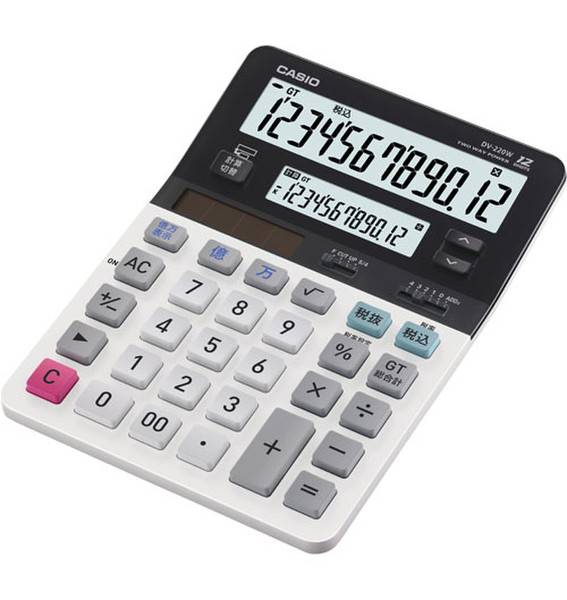 Casio DV-220 Настольный Display calculator Черный, Белый калькулятор