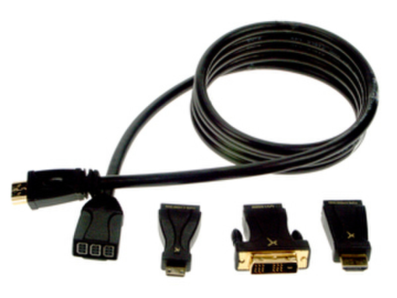 GoldX GXQHC-06 1.8м HDMI Черный адаптер для видео кабеля