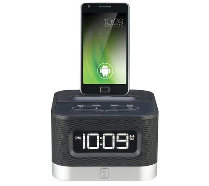 iHome Universal Smartphone Alarm Clk Uhr Digital Schwarz Radio