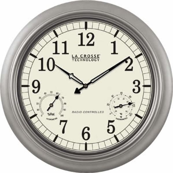 La Crosse Technology WT-3181PL Atomic wall clock Circle Silver,White wall clock