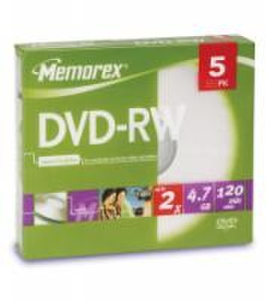 Memorex DVD-RW 4x 4.7GB, 5 Pack