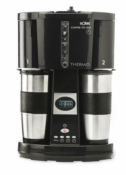 Solac CF4015 Drip coffee maker 2cups Black,Silver