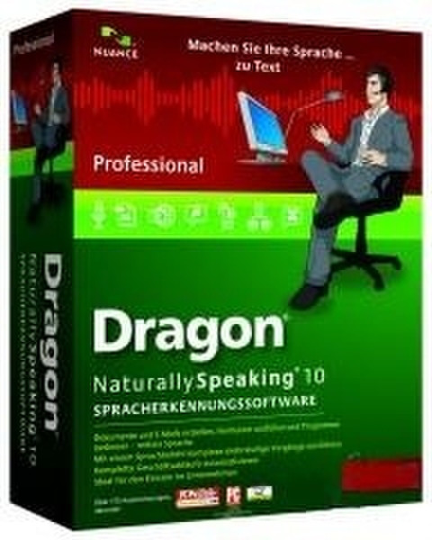 Nuance Dragon NaturallySpeaking Pro 10.0 & Headset (EN/DE)