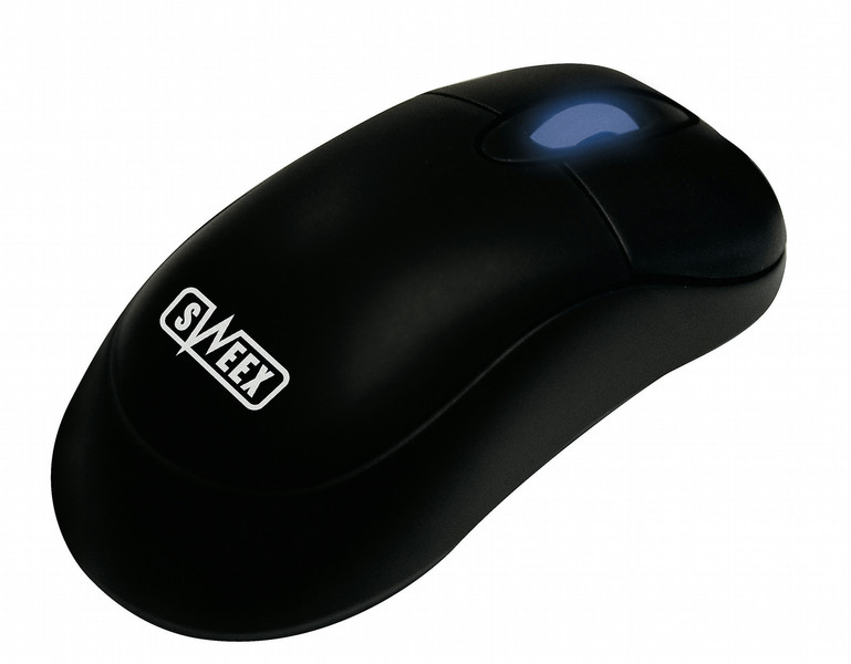 Sweex Mini Optical Mouse Rectractable Cable USB Black USB Optisch 800DPI Schwarz Maus