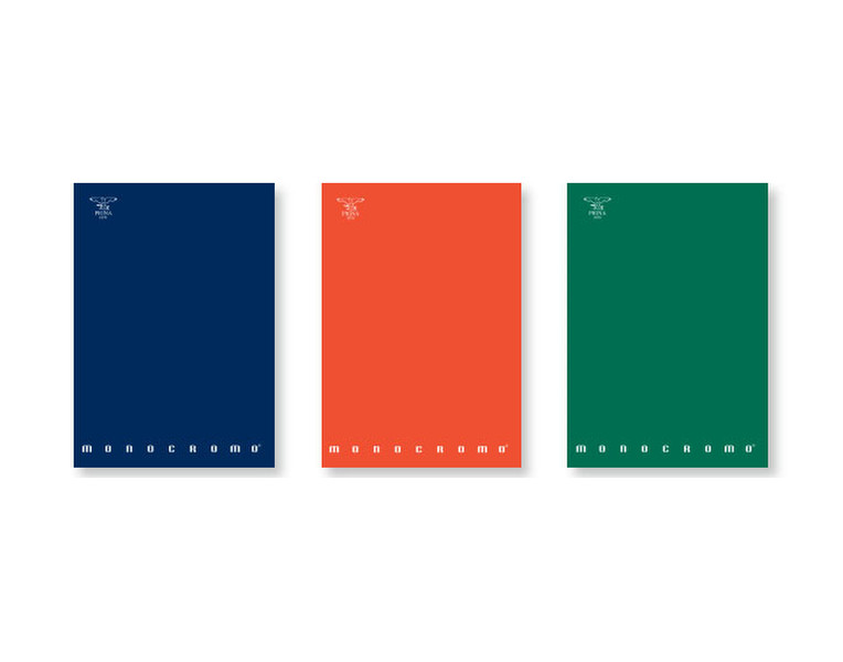 Pigna Monocromo A5 60листов Синий, Зеленый, Оранжевый