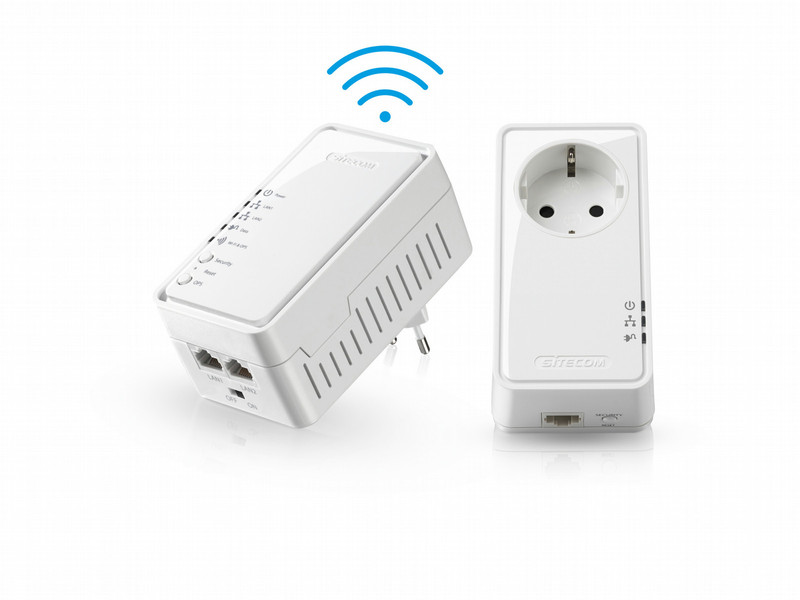 Sitecom LN-555 500Мбит/с Подключение Ethernet Wi-Fi Белый 2шт PowerLine network adapter