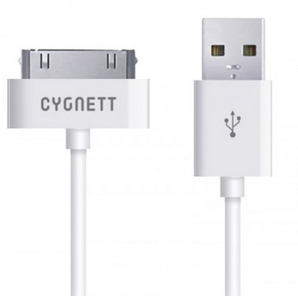 Cygnett Charge & Sync Cable 30-pin 2m USB A Apple 30-p White