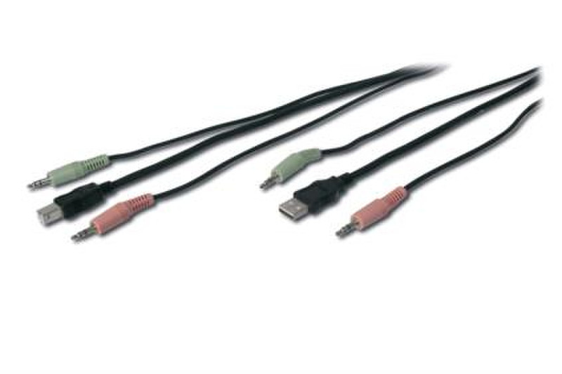 ASSMANN Electronic AK 82201 1.8m Grün, Rot, Schwarz Tastatur/Video/Maus (KVM)-Kabel