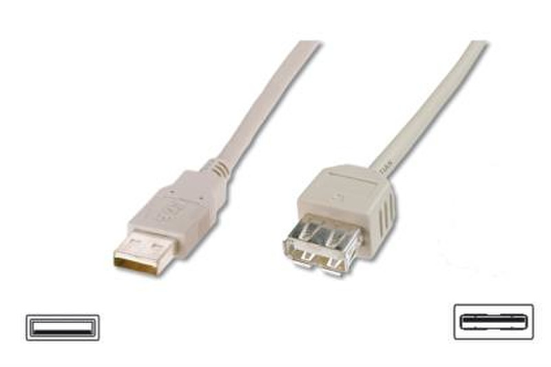 ASSMANN Electronic USB extension cable 1.8м USB A USB A Никелевый, Черный