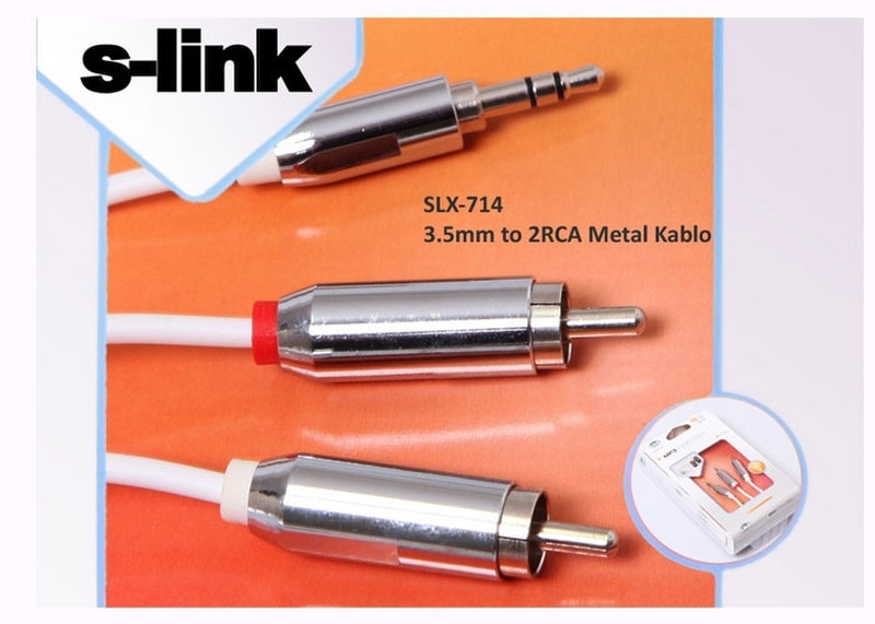 S-Link 3.5mm - 2 x RCA 3.5mm 2 x RCA Silver,White