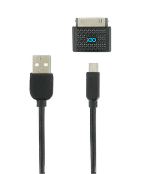 iGo PS00316-0001 1.8м Micro-USB A USB A Черный кабель USB