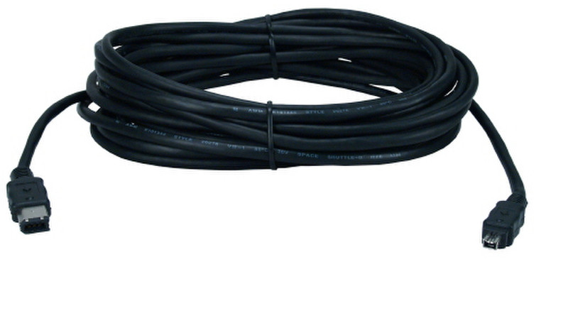 QVS 7.62m, 6Pin to 4Pin, m/m 7.62м 6-p 4-p Черный FireWire кабель