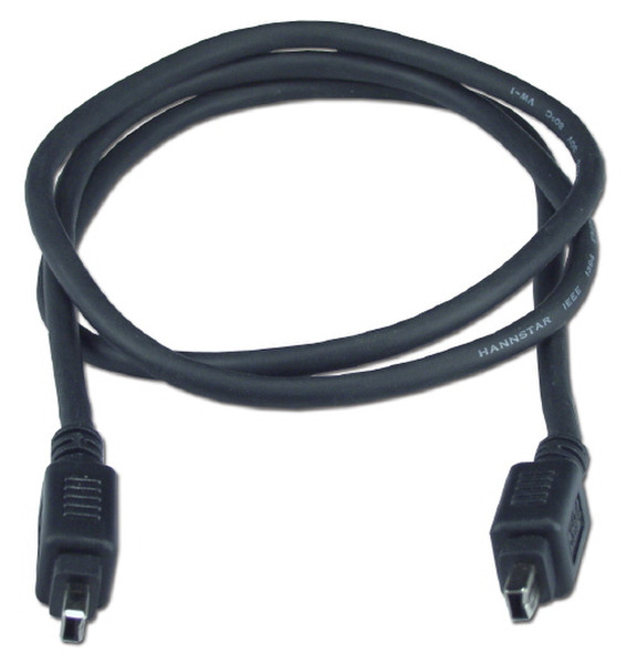 QVS 0.91m, 4Pin, m/m 0.91м 4-p 4-p Черный FireWire кабель