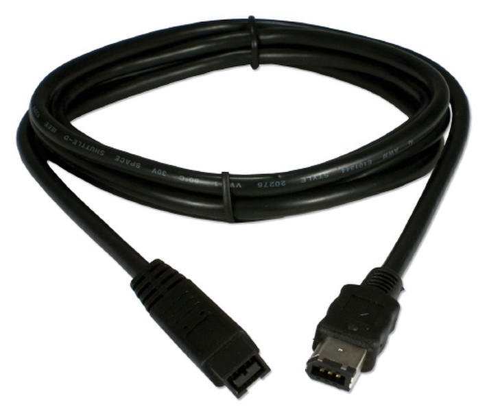 QVS 0.91m FireWire 800 0.91m 9-p 6-p Black firewire cable