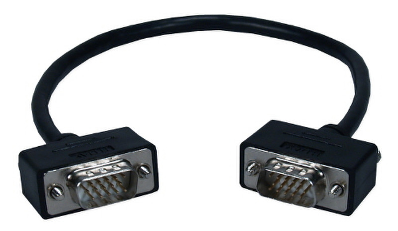 QVS 0.45m, HD15, m/m 0.45м VGA (D-Sub) VGA (D-Sub) Черный VGA кабель