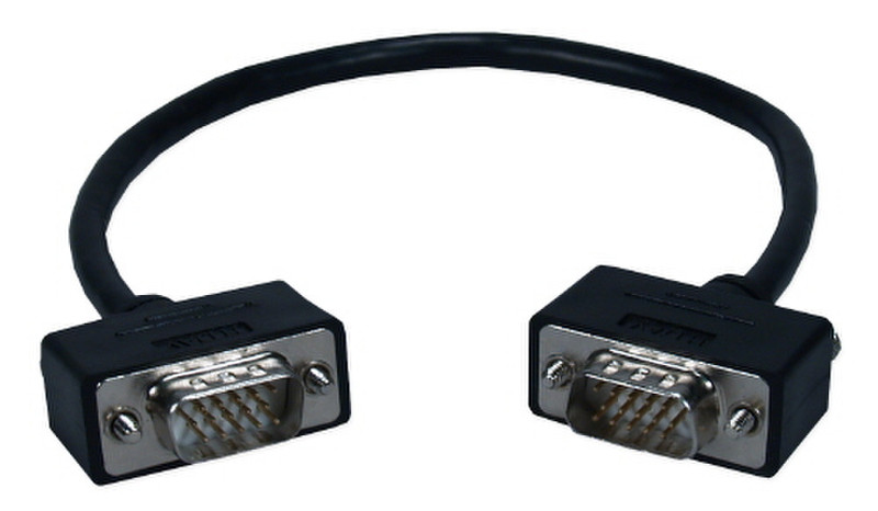 QVS 0.45m, HD15, m/m 0.45m VGA (D-Sub) VGA (D-Sub) Black VGA cable