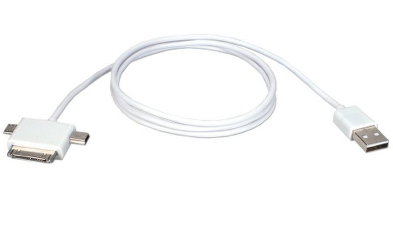 QVS USBCC-1M 1m Mini-USB B Micro-USB B White USB cable
