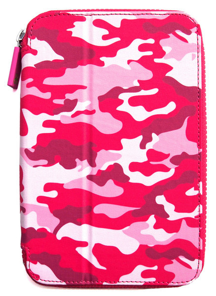 PUNCHCASE Ace Zip Around Blatt Camouflage,Pink