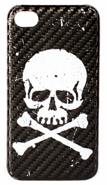 TrueCarbon TCIPH4VIN-SKULLBK Cover case Черный, Белый чехол для мобильного телефона