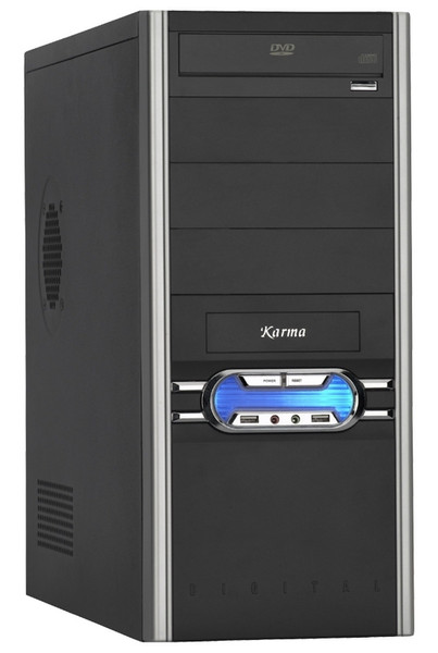 Modecom KARMA Black/Silver & FEEL III - 400 ATX Midi-Tower Black,Silver computer case
