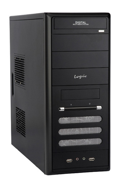 Modecom Logic B9, Black & FEEL - 400ATX 400W 2.2 PFC Midi-Tower 400W Schwarz Computer-Gehäuse