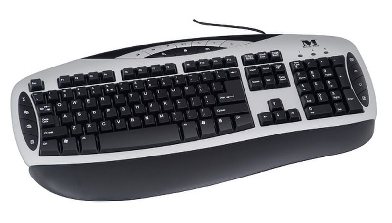 Modecom MC-6001, Silver/Black PS/2 Tastatur