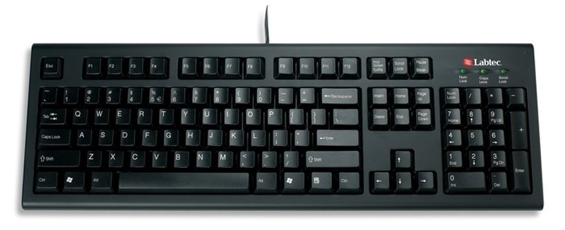 Labtec Standard Keyboard Plus, IT PS/2 Schwarz Tastatur