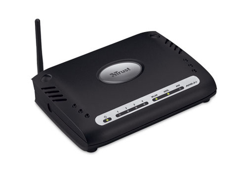 Trust Wireless ADSL2+ Modem-Router 54Mbps MD-5700 Black wireless router
