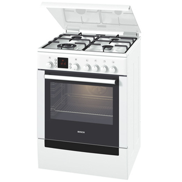 Bosch Gas-elektro fornuis oriental wok 60 cm Combi hob Weiß