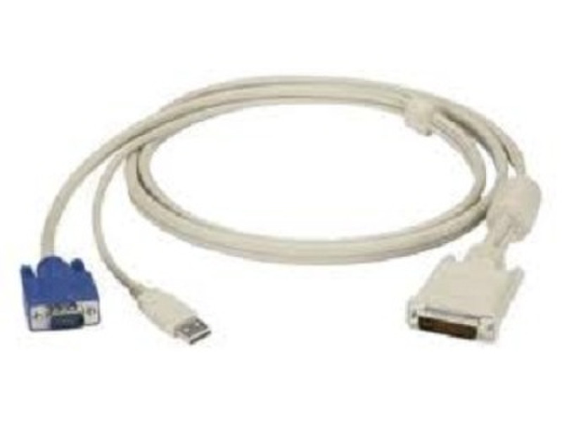 Manhattan 304443 2m DVI-I VGA (D-Sub) + USB Grau Videokabel-Adapter