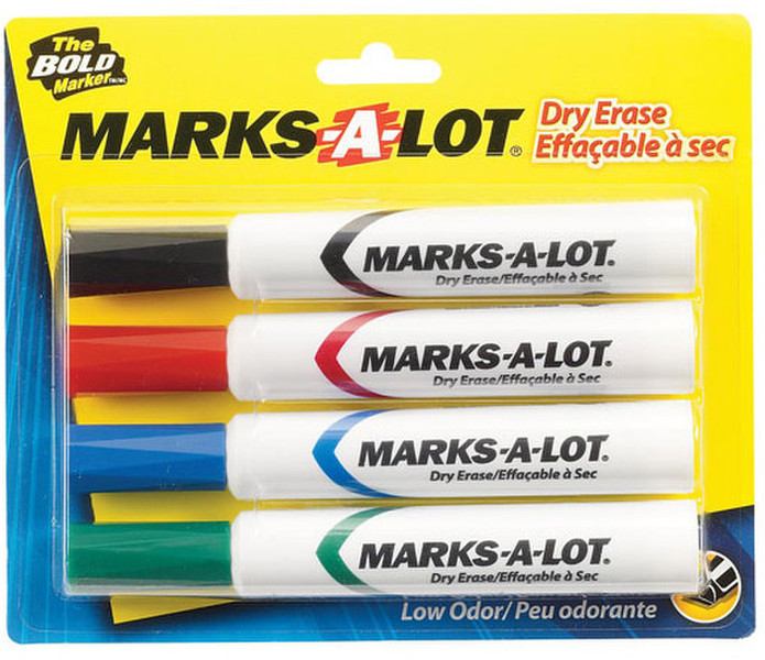 Avery Marks-A-Lot Черный, Синий, Зеленый, Красный 4шт маркер