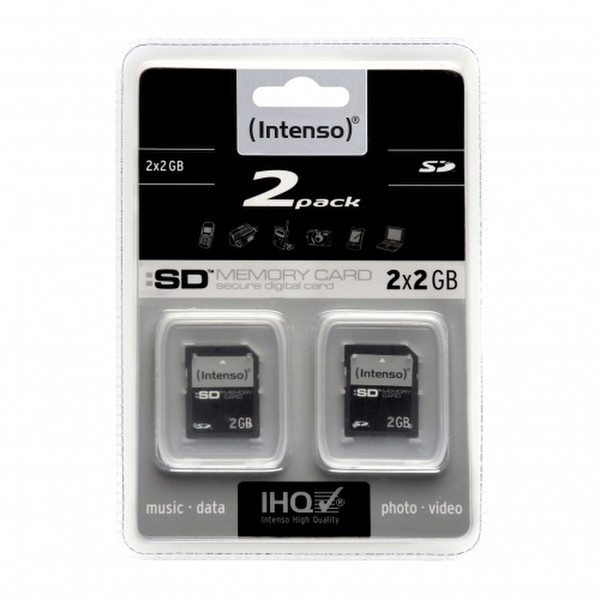 Intenso 2x 2GB SD Cards 2GB SD memory card