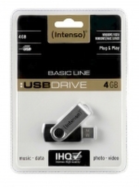 Intenso USB Drive 4GB 4ГБ USB 2.0 Cеребряный USB флеш накопитель