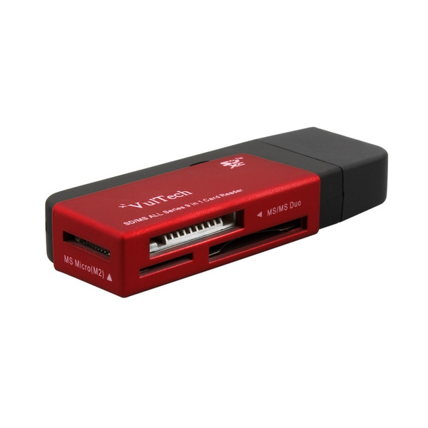 Vultech CRX-01 USB 2.0 Черный, Красный устройство для чтения карт флэш-памяти