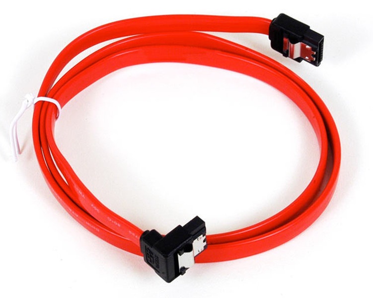 Sharkoon SATA 2 Cable with latch, 100 cm angled 1м SATA II SATA II Красный кабель SATA