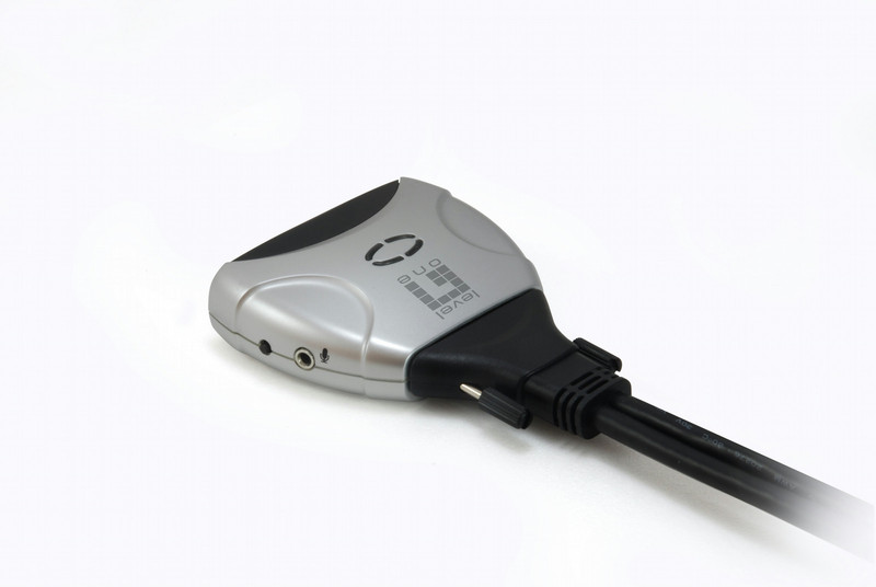 LevelOne 2-Port Cable KVM Switch, DVI, USB, Audio
