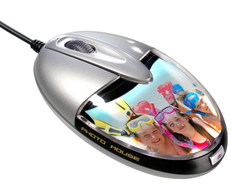 Saitek Photo Mouse USB Оптический Cеребряный компьютерная мышь