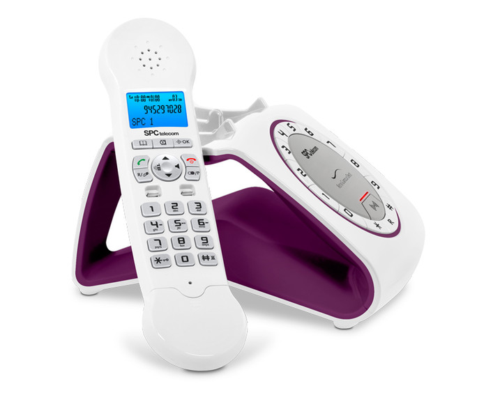 SPC 7704J DECT Anrufer-Identifikation Violett, Weiß Telefon