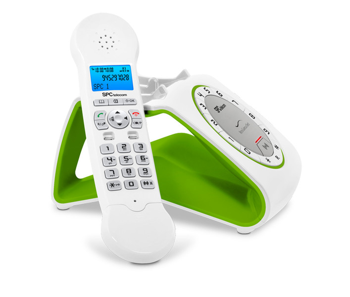 SPC 7704V DECT Идентификация абонента (Caller ID) Зеленый, Белый телефон