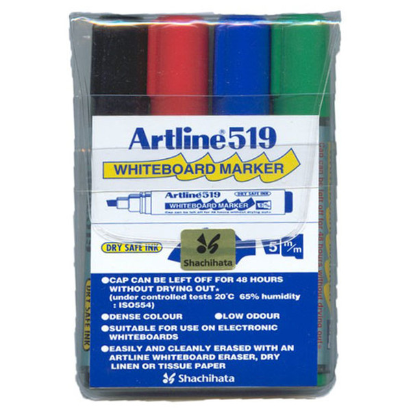 Artline EK-159/4W Черный, Синий, Зеленый, Красный 4шт маркер