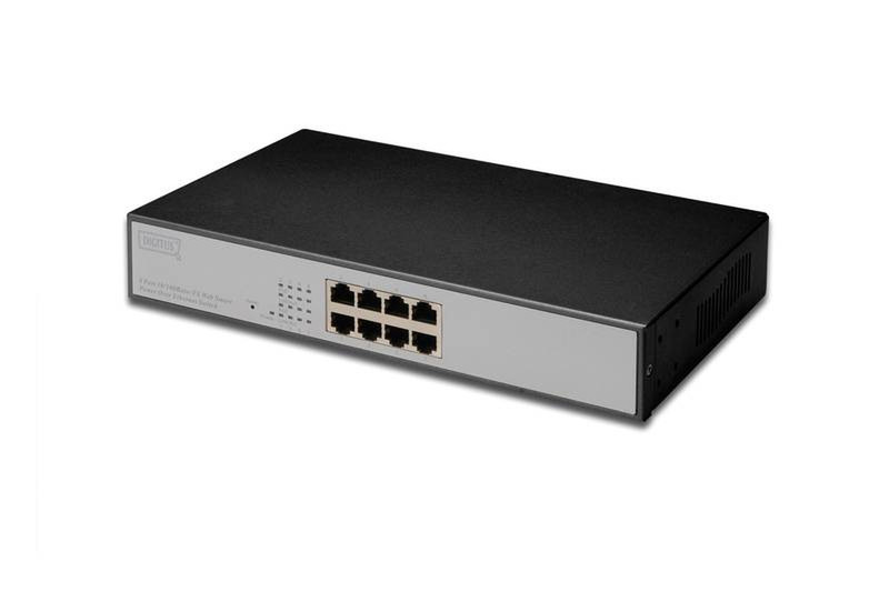 Digitus DN-95321 Неуправляемый Power over Ethernet (PoE) 1U Черный сетевой коммутатор