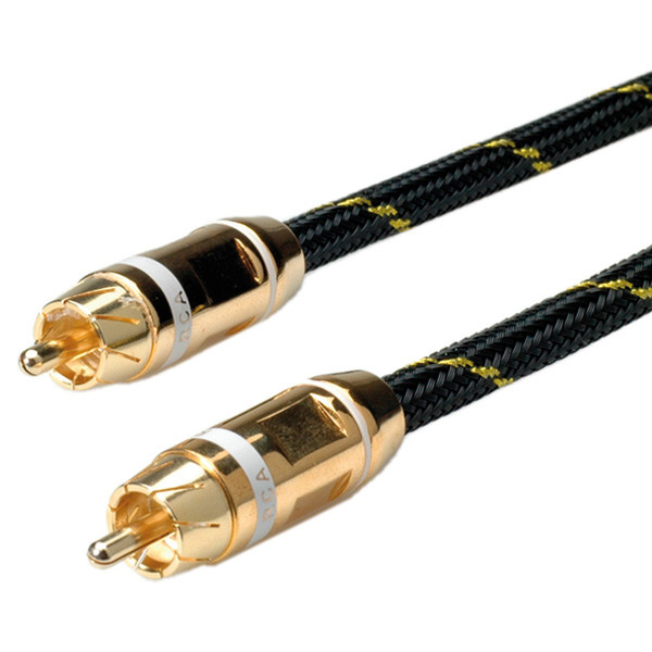 ROLINE GOLD Cinch-Verbindungskabel simplex Stecker / Stecker, weiss 2,5m